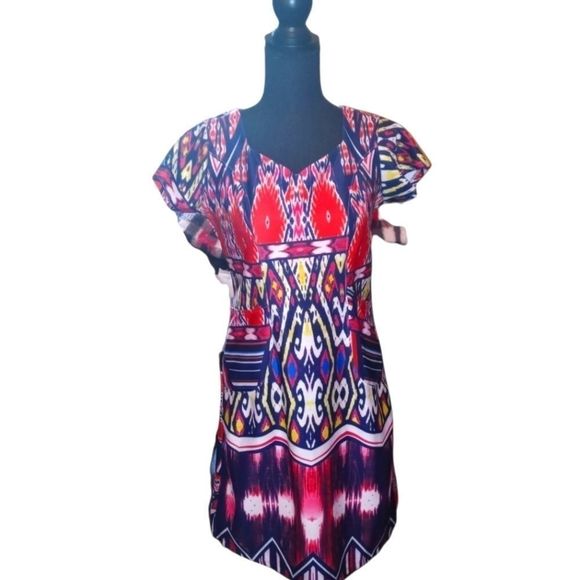 ZARA- Anos Years Size Large Short Sleeve Dress - Picture 1 of 5